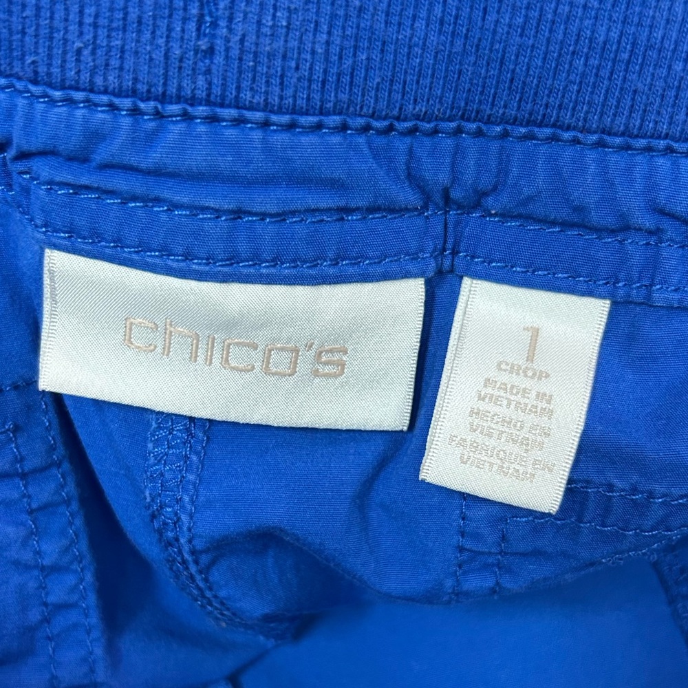 Chico’s Blue Cropped Pants Capri Stretch Size 1/Medium Casual Summer Capris - Picture 4 of 12